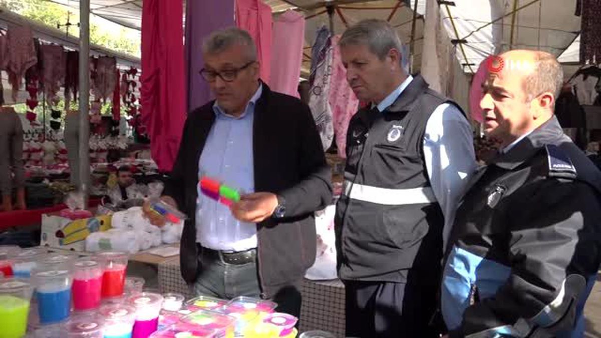 Zabıtaların 'slime' mesaisi