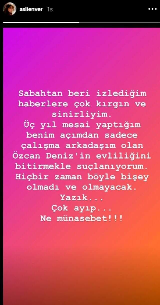 Aslı Enver'den 'Özcan Deniz'in evliliğini bitirdi' iddialarına yanıt: Çok ayıp!
