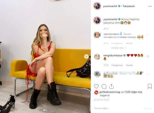 Yasmin Erbil bacak dekolteli pozlarıyla göz kamaştırdı