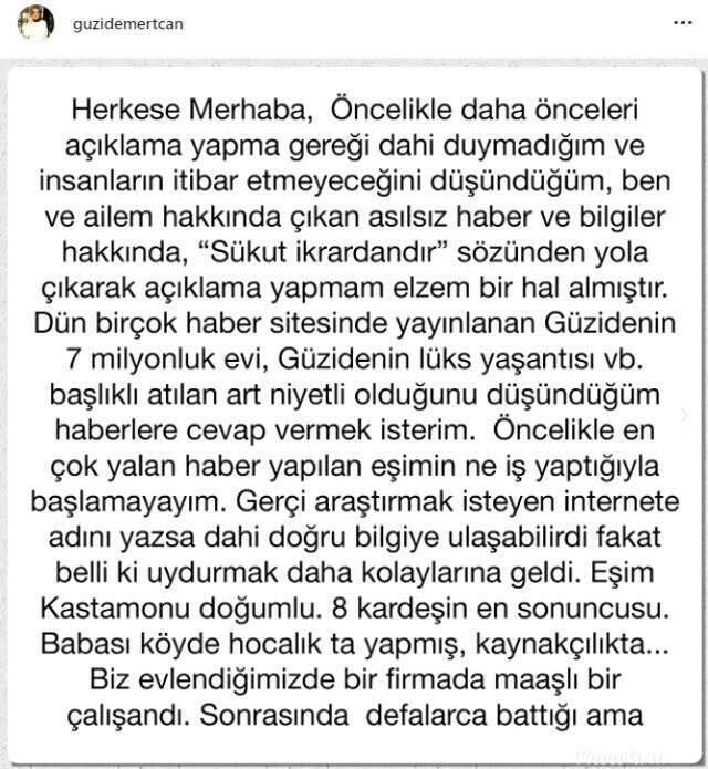7 milyon TL'lik villası ile olay olan MasterChef Güzide Mertcan, sosyal medya hesabından isyan etti