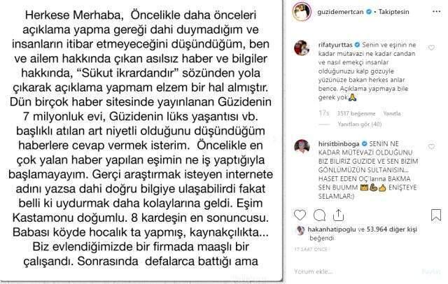 7 milyon TL'lik villası ile olay olan MasterChef Güzide Mertcan, sosyal medya hesabından isyan etti