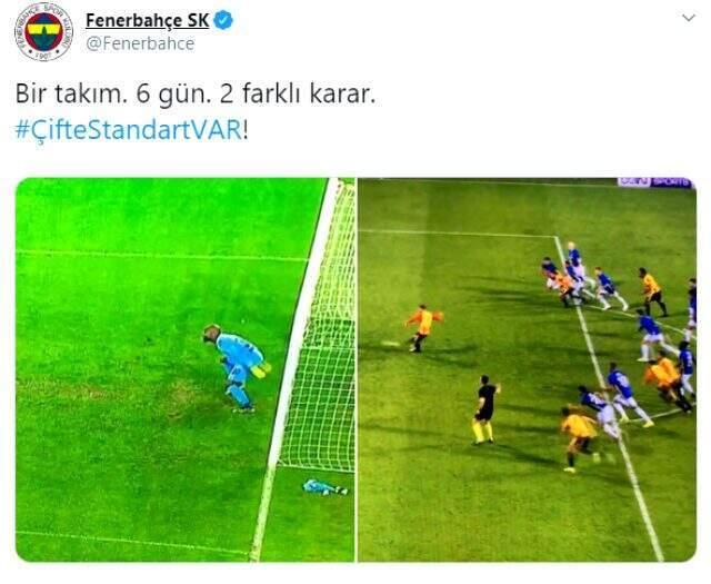 Fenerbahçe'den olay paylaşım: Çifte standart VAR