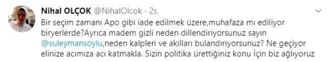 Nihal Olçok'tan Bakan Soylu'nun 'Adil Öksüz' çıkışına sert tepki: Muhafaza mı ediliyor bir yerlerde?
