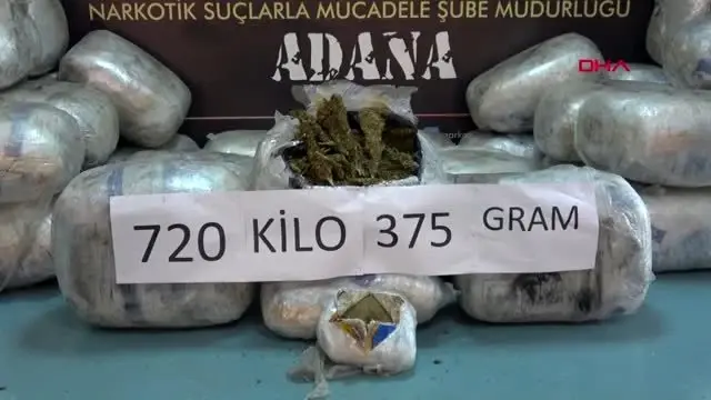 Adana mobilya yüklü tır'da 721 kilo 600 gram esrar ele geçirildi