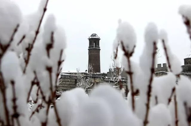Erzurum'da seyrine doyumsuz kar manzaraları