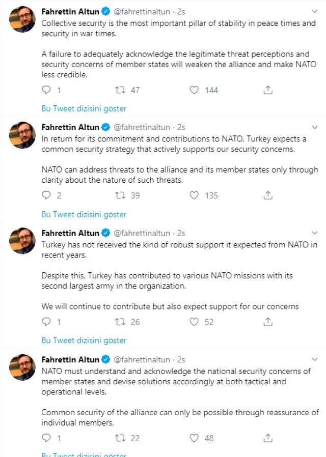 Kritik zirvesi öncesi Altun'dan NATO'ya çağrı: Endişelerimize yönelik destek beklemekteyiz