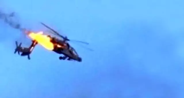 Suudi Arabistan'a ait helikopter, Husiler tarafından füzeyle vuruldu