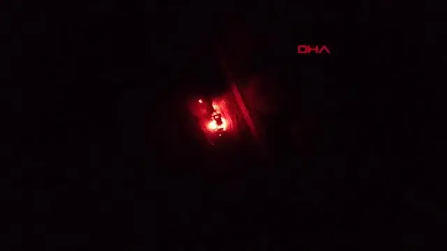 Cip ormanlık alanda alev alev yandı Cip ormanlık alanda alev alev yandı