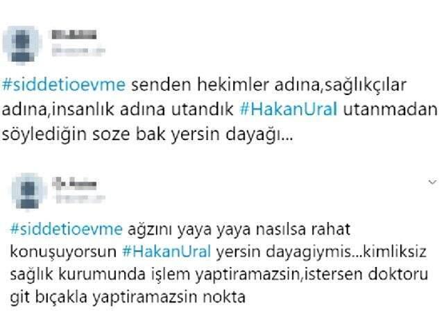Hakan Ural'ın sağlıkçılara yönelik şiddetli ilgili söylediklerine Twitter'dan tepki yağdı