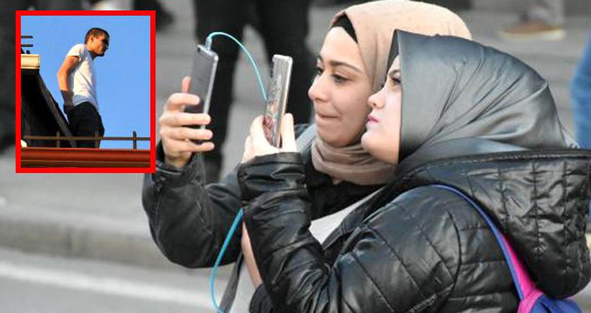İntihar için çatıya çıktı, meraklılar o anları kameraya kaydetti