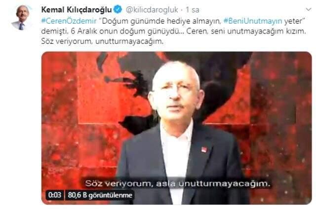 Kılıçdaroğlu'ndan duygulandıran 'Ceren Özdemir' paylaşımı: Seni unutmayacağım kızım