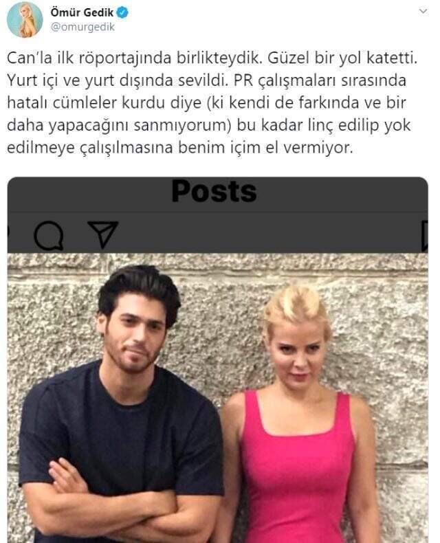 Ömür Gedik'in Can Yaman'ın 'Arka odaya geçelim kanıtlayayım' sözlerine yaptığı yorum kadınları kızdırdı