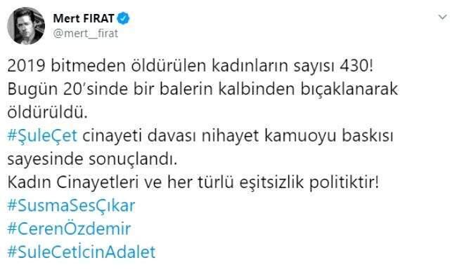 Ünlü isimler, Ceren Özdemir öldürülmesine tepki gösterdi