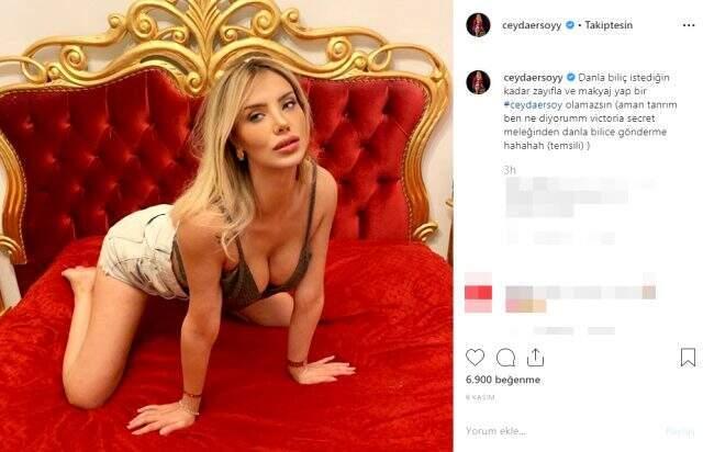 Ciciş Ceyda Ersoy, Instagram'dan kitapla göğüslerini kapattığı üstsüz pozunu paylaştı