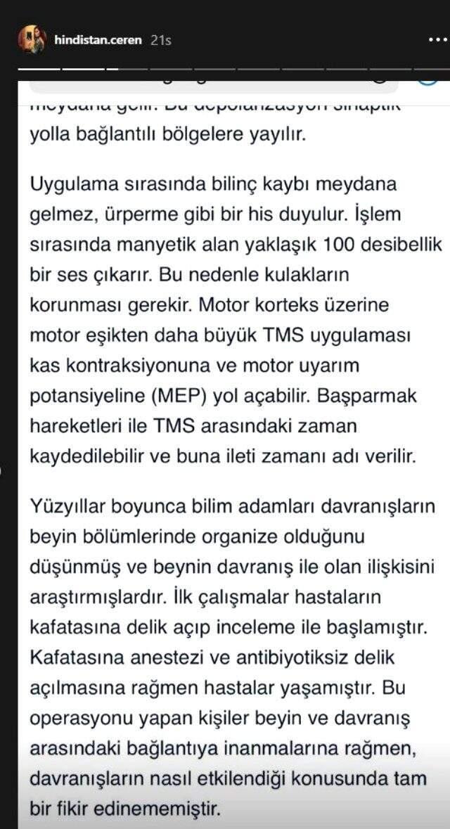 Oyuncu Ceren Hindistan, hafızasını sildirdiğini duyurdu