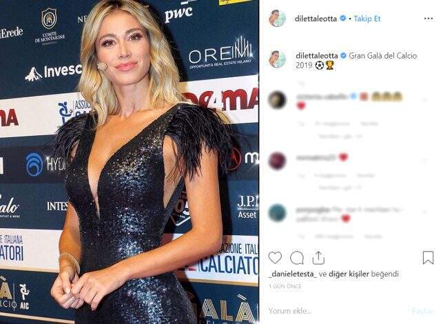 İtalyan spiker Diletta Leotta, gala gecesine damga vurdu! Tüm gözler onun üzerindeydi