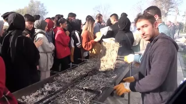Sinop Üniversitesi Hamsi Şenliği’nde öğrencilere 1 ton hamsi ikram edildi