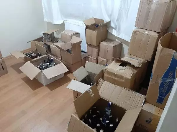 Kağıthane'de kaçak içki operasyonu