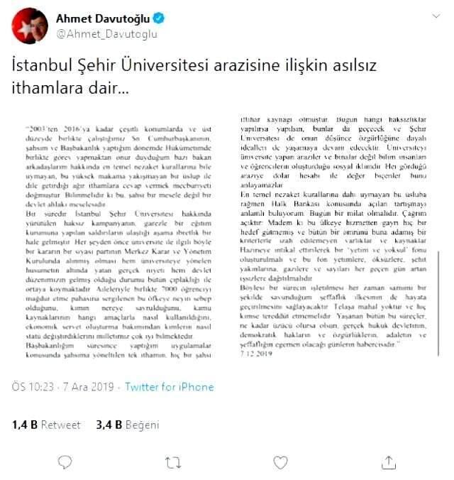 Şehir Üniversitesi polemiği büyüyor! Ahmet Davutoğlu ve ekibi mal varlıklarını açıklayacak