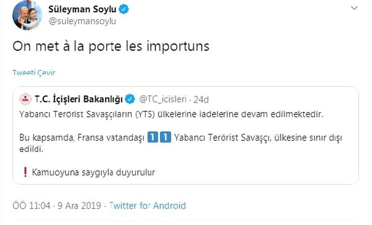 Bakan Soylu: İstenmeyenleri kapının önüne koyuyoruz