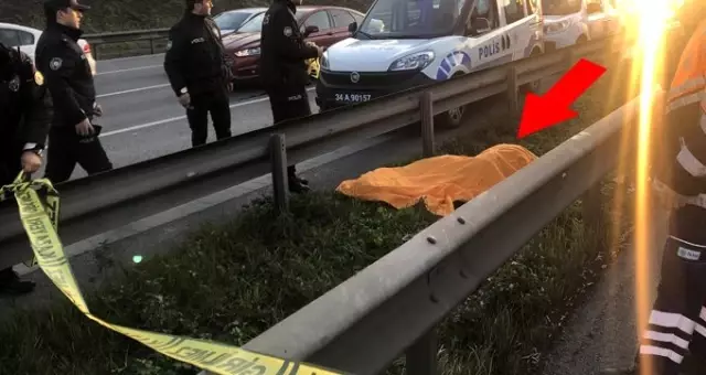 E- 5 Karayolunda dehşete düşüren görüntü! Yolun ortasında ceset bulundu