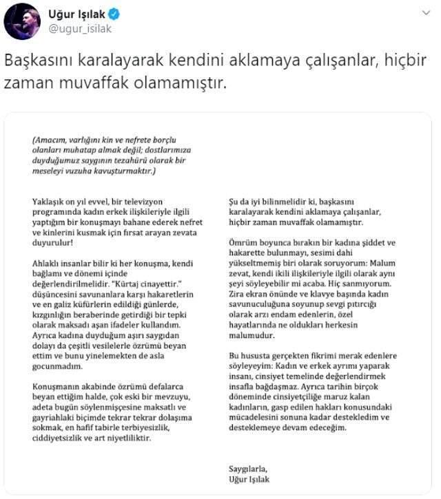 Uğur Işılak, kendisi için 'Ceren Özdemir'in katilinden daha tehlikeli' diyen Fatih Altaylı'ya cevap verdi