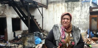 Evi yanan kadın gözyaşları içinde yardım istedi