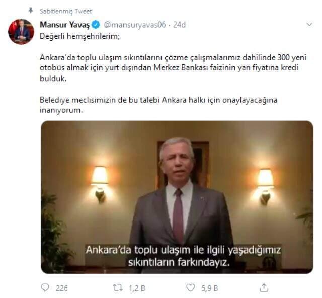Mansur Yavaş: Merkez Bankası faizinin yarı fiyatına kredi bulduk