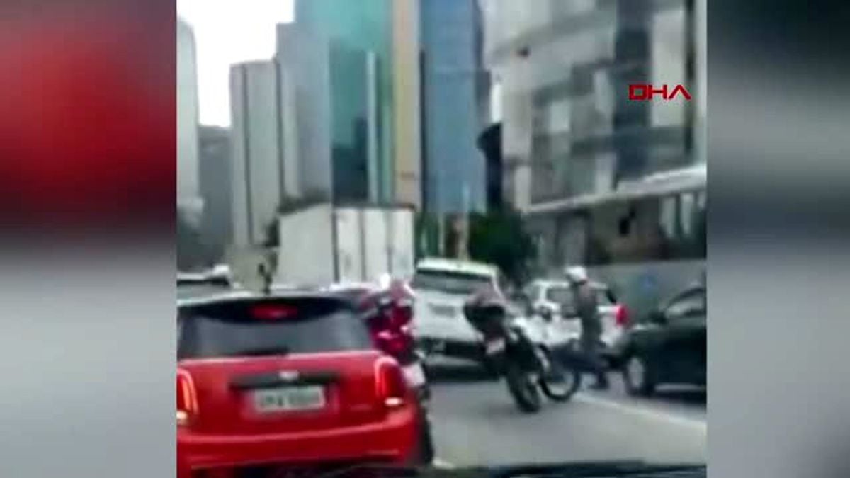 Brezilya'da polisten kaçan hırsızları esnaf çelme takarak yakaladı