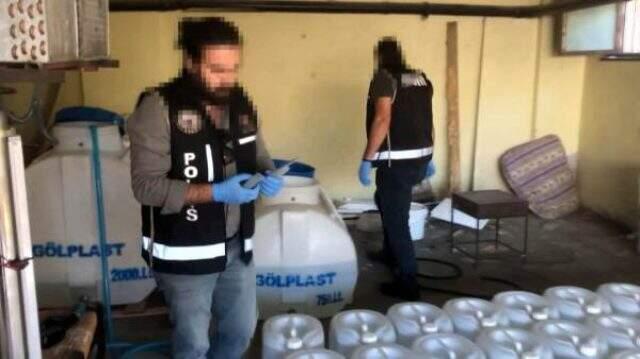 Eş zamanlı operasyonlarda 250 ton sahte içki ele geçirildi