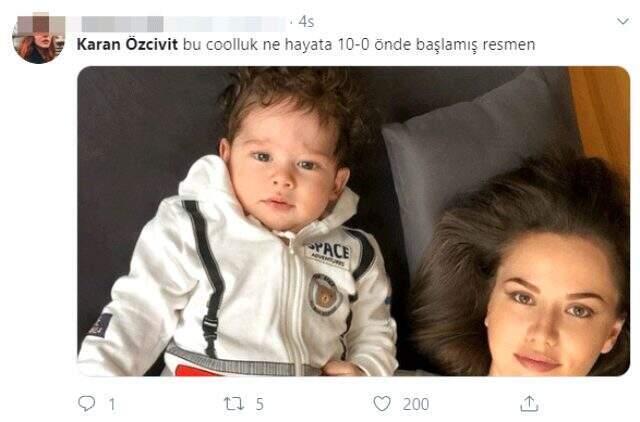 Fahriye Evcen oğlu Karan'ı paylaştı, sosyal medyada yer yerinden oynadı