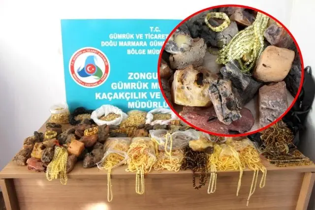 Piyasa değeri 500 bin TL olan 28 kilogram ağırlığında kehribar taşı ele geçirildi