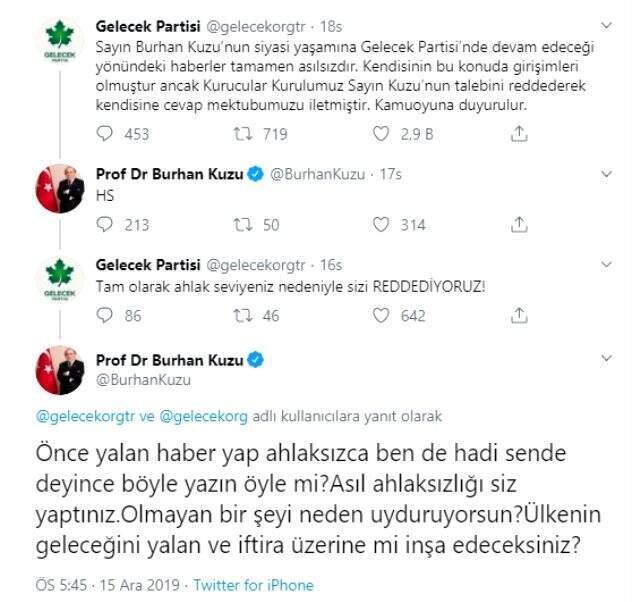 Burhan Kuzu, sahte hesapla atıştı: Ahlaksızlık yaptınız