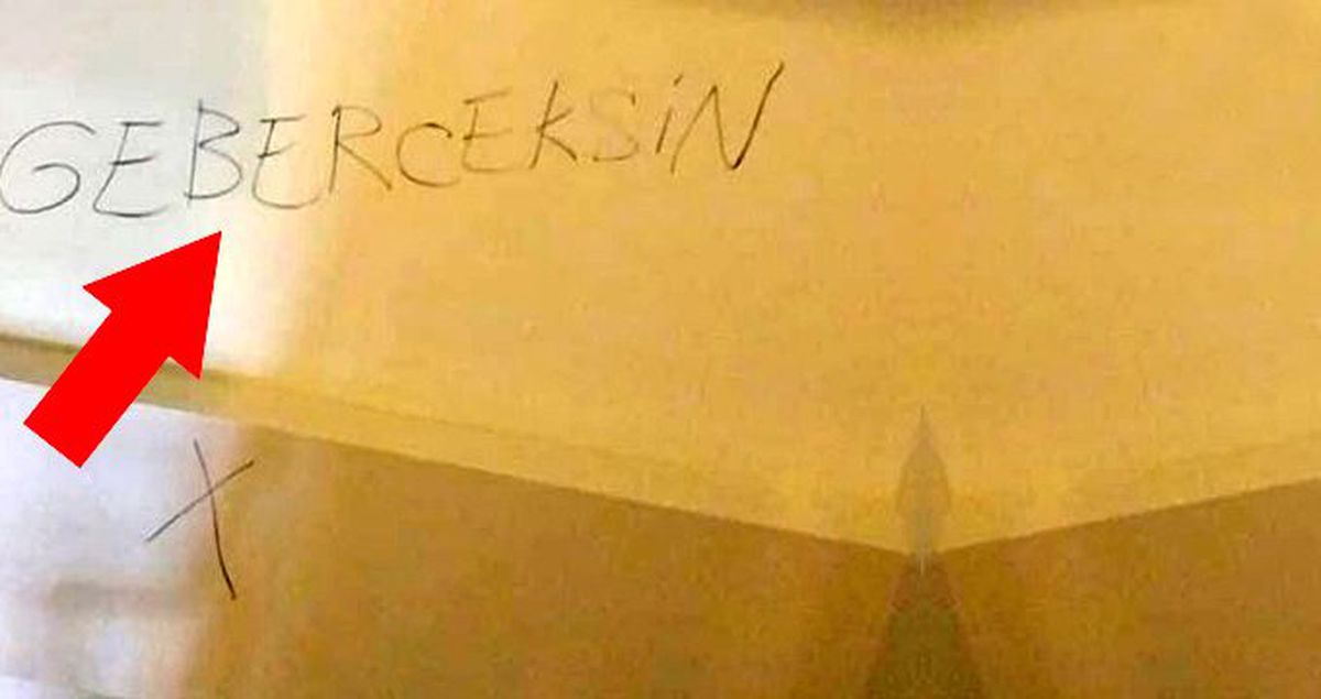 'Gebereceksin' yazısını yazan şüpheli yakalandı! Komşusunu korkutmak istemiş