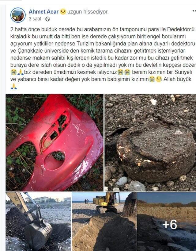 Hortumda kaybolan Kader Buse'nin içinde olduğu aracın tamponu bulundu