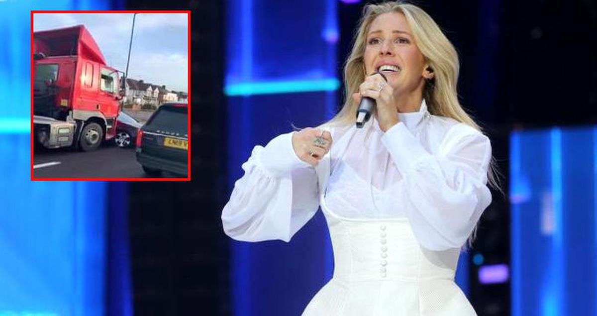 Ünlü şarkıcı Ellie Goulding, TIR önünde aracı ile sürüklenen adamı kurtardı
