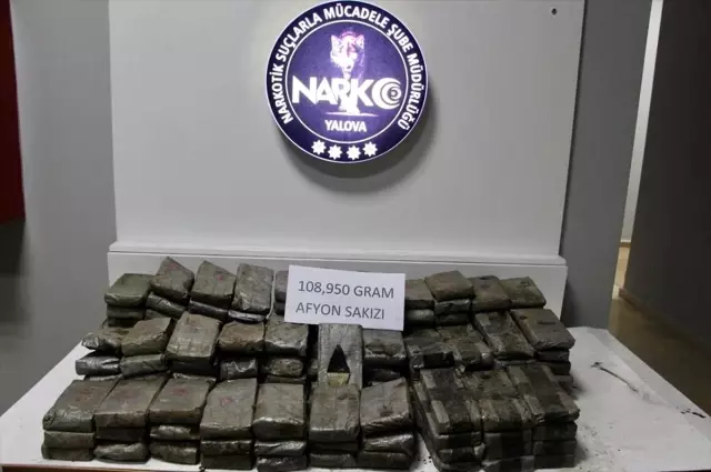 Yalova'da 108 kilo 950 gram Afyon sakızı ele geçirildi