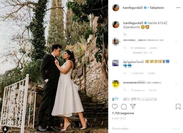 Apar topar nikah masasına oturan Hanife Gürdal'dan dikkat çeken paylaşım: Hanife Ayvaz diyeceksiniz