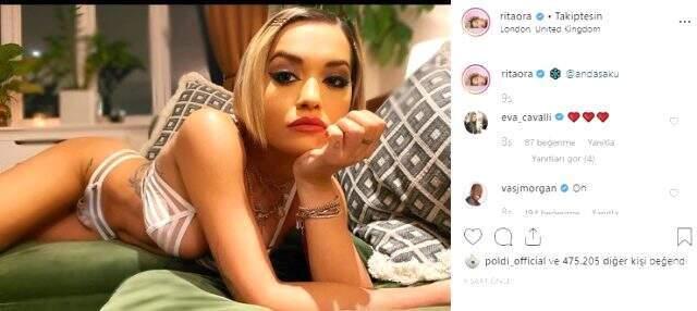 Ünlü İngiliz şarkıcı Rita Ora'nın bikinili paylaşımına beğeni yağdı