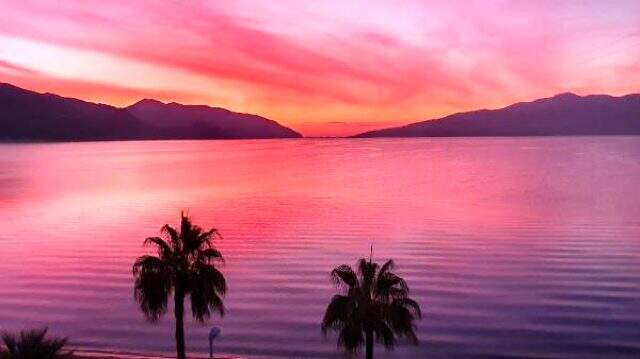Marmaris'te gün doğumu güzelliği objektiflere yansıdı