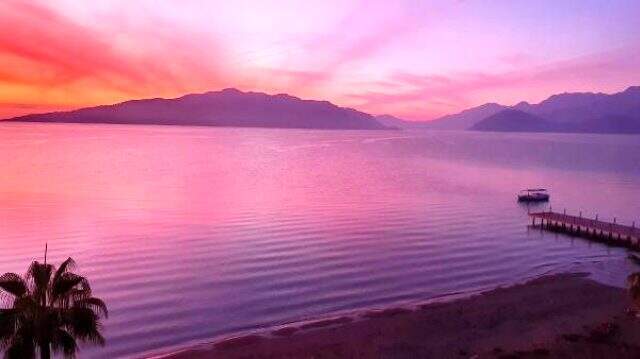 Marmaris'te gün doğumu güzelliği objektiflere yansıdı