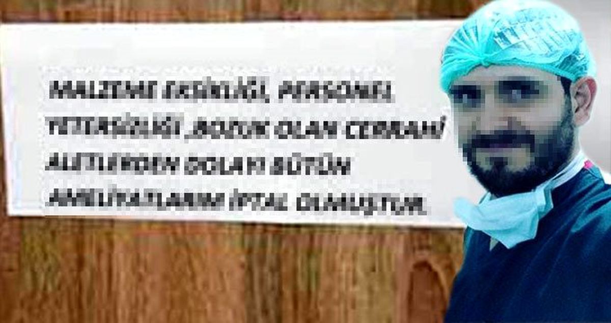 Ameliyatlarının iptal nedenini poliklinik kapısına astığı kağıda yazan doktora soruşturma