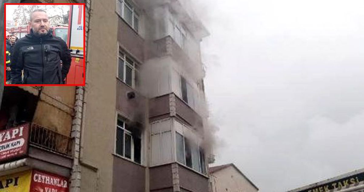 Yanan evde mahsur kalan kadını taksi şoförü kurtardı