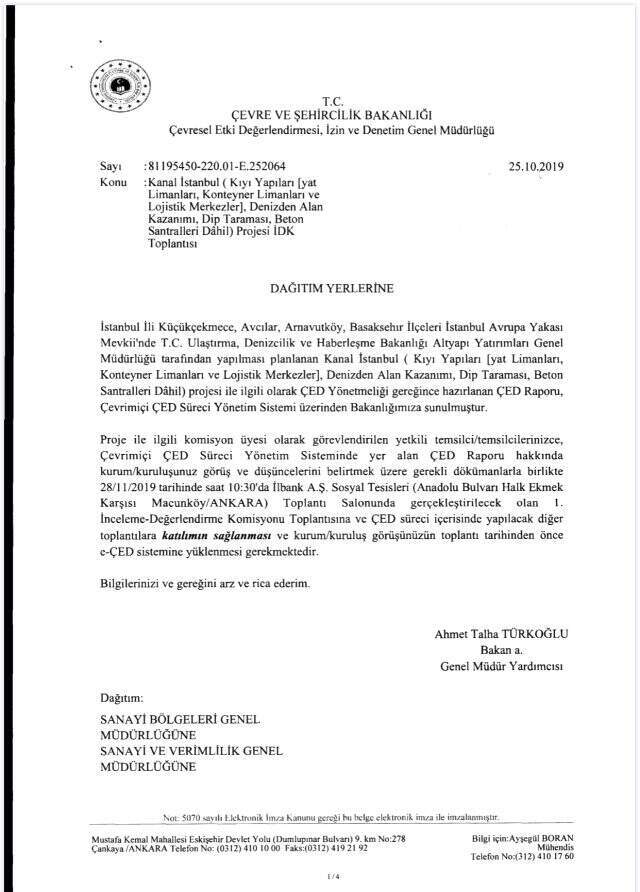 İBB'den Bakan Kurum'a Kanal İstanbul yanıtı: Sadece katılım sağlanmıştır