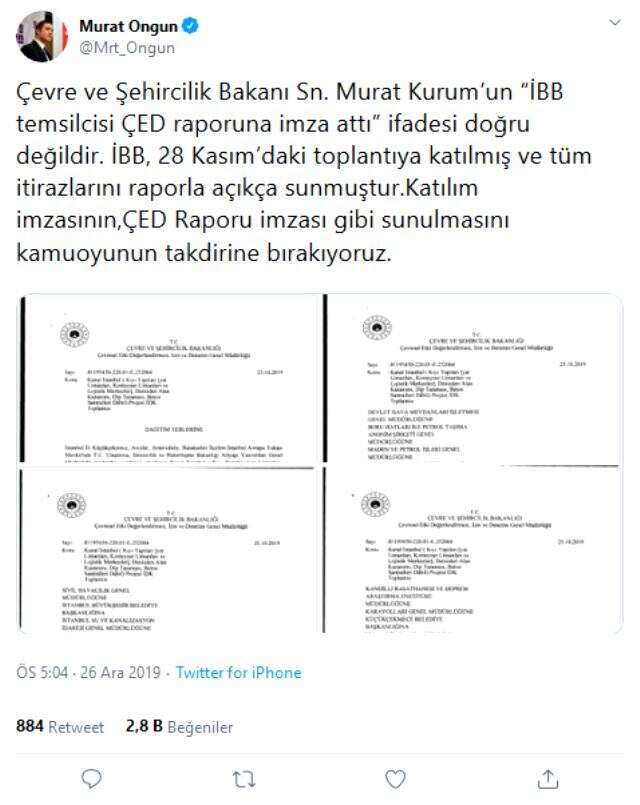 İBB'den Bakan Kurum'a Kanal İstanbul yanıtı: Sadece katılım sağlanmıştır