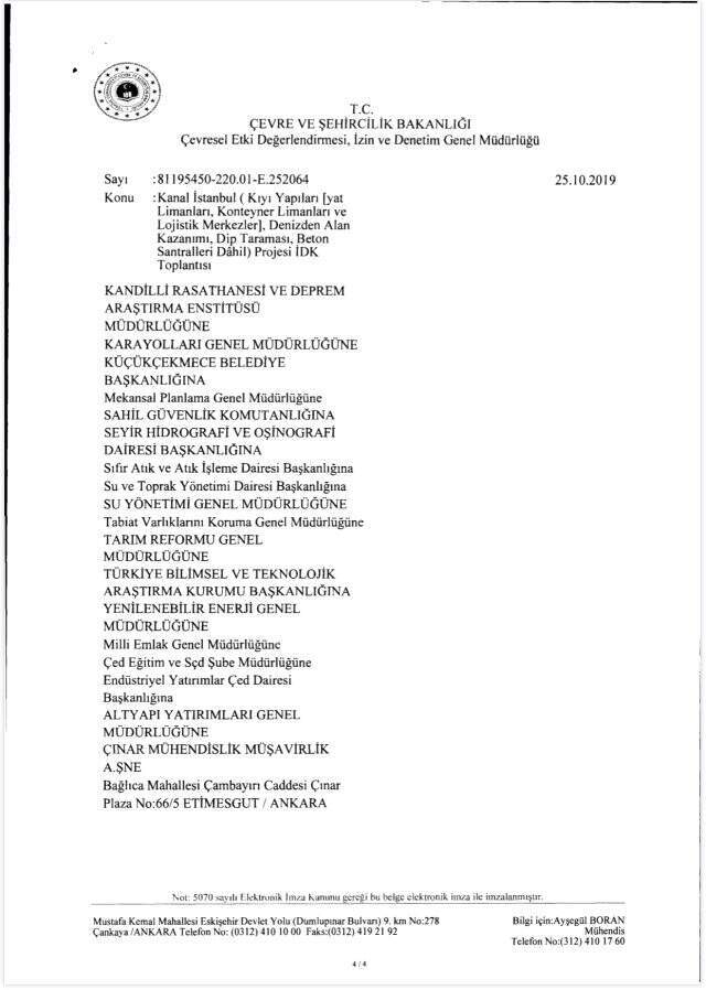 İBB'den Bakan Kurum'a Kanal İstanbul yanıtı: Sadece katılım sağlanmıştır
