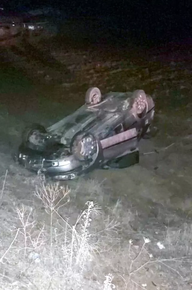 Yavru köpeğe çarpmamak için manevra yapan otomobil takla attı: 2 yaralı