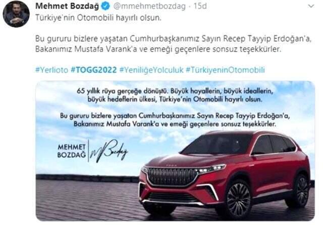 Ünlü isimlerden 'yerli otomobil' paylaşımı: Gururlanmamak elde değil