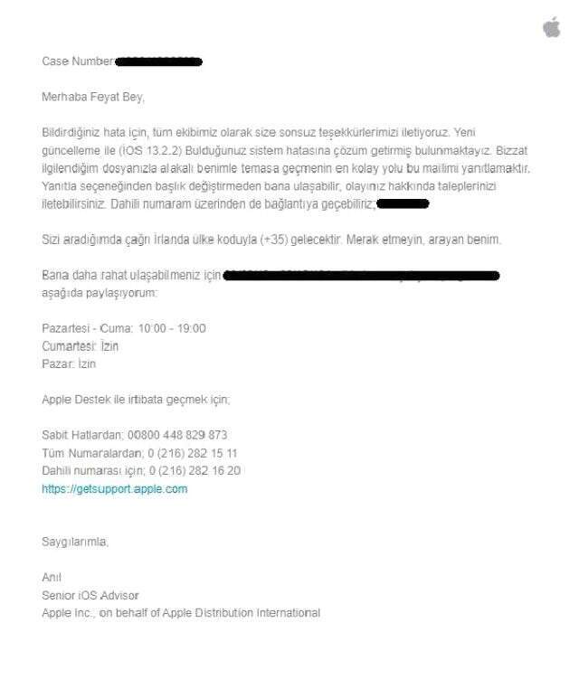 Apple'ın açığını buldu, 'teşekkür e-mail'i aldı