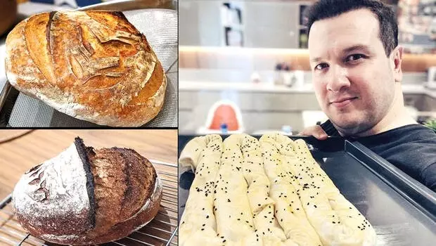 Şahan Gökbakar ekmek yapmaya başladı